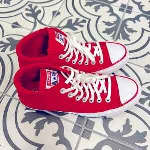 Red Converse All Star mid tops